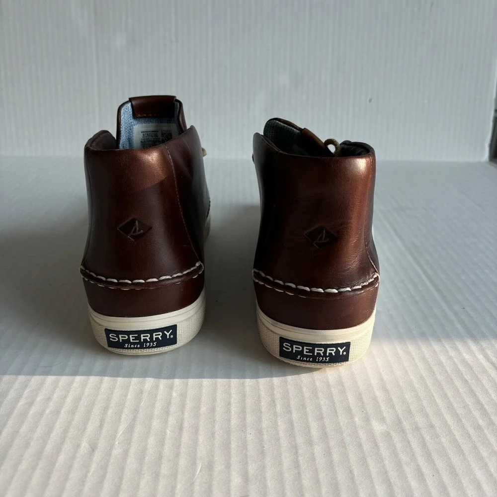 Men's Sperry Striper‎ PlushWave Brown Leather Mid Sneaker Boots Size 9